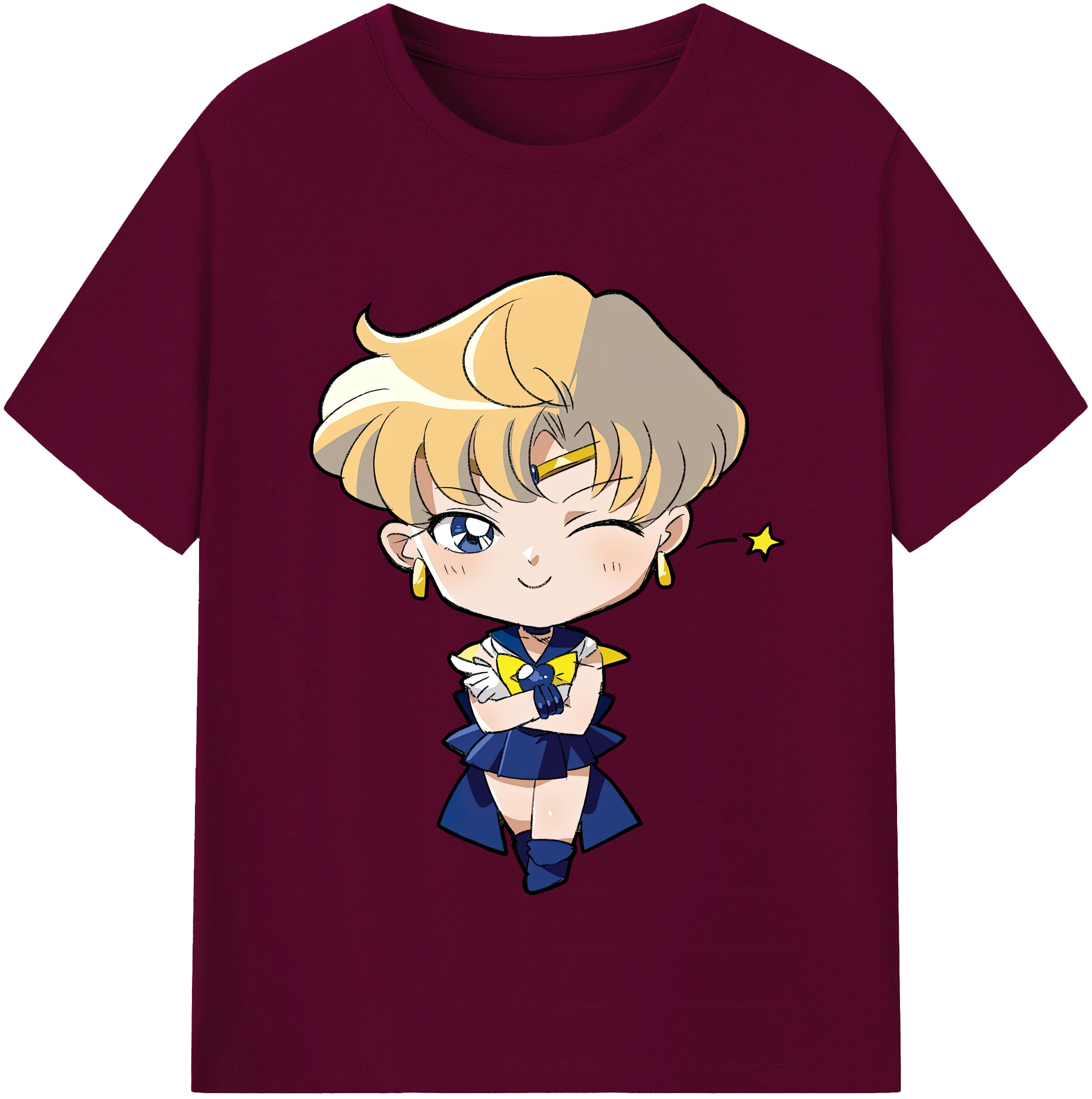 （画像用） 美少女戦士セーラームーン 天王はるか Sailor Moon Tenoh Haruka レディースカジュアルプリントTシャツ（綿100％）